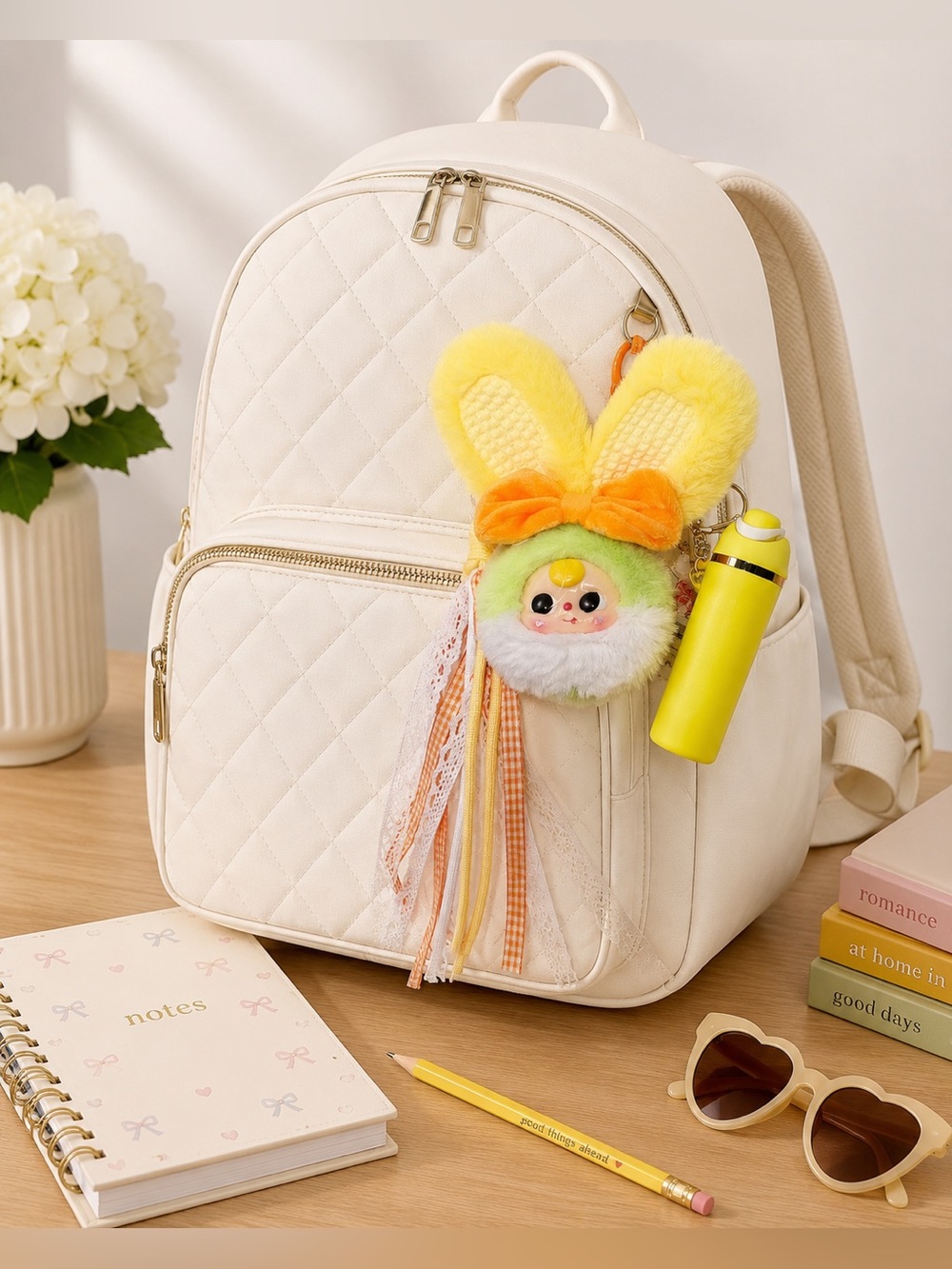 Baby Three Vanity Mirror V2 Compact-Bubble. Kawaii bunny charm bundle